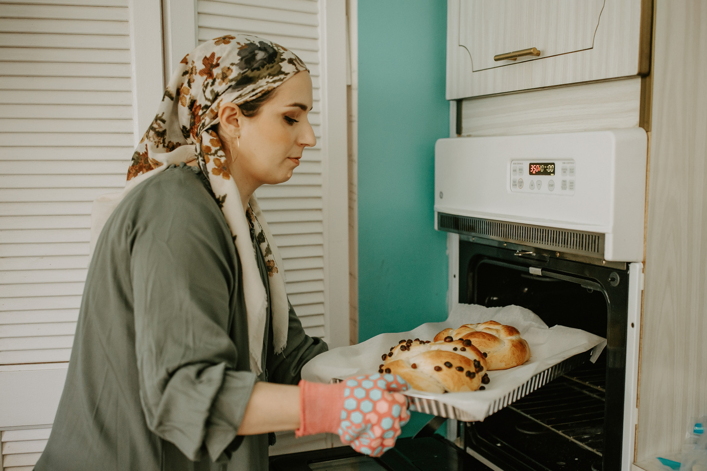Woman Baking Challah
